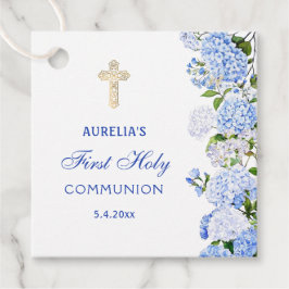 Etiquetas Para Recuerdos Blue Hydrangea First Communion