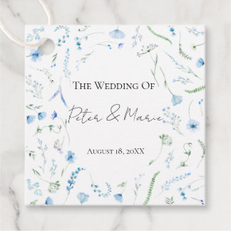 Etiquetas Para Recuerdos Blue Meadow Wildflower Personalized Wedding Favor