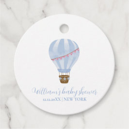 Etiquetas Para Recuerdos Blue Minimalista Air Balloon Boy Baby Shower