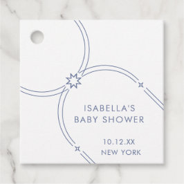Etiquetas Para Recuerdos Blue Minimalista Boho Arch Baby Shower
