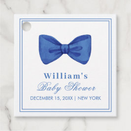 Etiquetas Para Recuerdos Blue Minimalista Bow Frame Baby Shower Gracias
