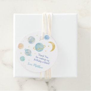 Etiquetas Para Recuerdos Blue Pastel Two The Moon Space Birday