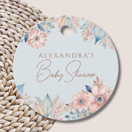 Etiquetas Para Recuerdos Blue Pink Floral Boho Moda Baby Shower Gracias