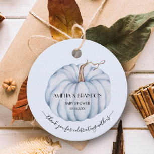 Etiquetas Para Recuerdos Blue Pumpkin Boy Baby Shower Gracias