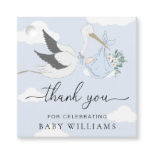 Blue Stork Baby Shower Gracias