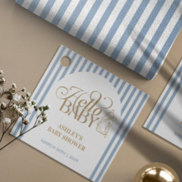 Etiquetas Para Recuerdos Blue Stripes Arch Vintage Baby Shower