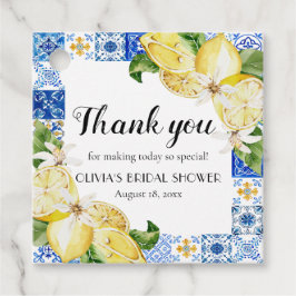 Etiquetas Para Recuerdos Blue Tile Lemon Italiana Bridal Shower Favorito Et