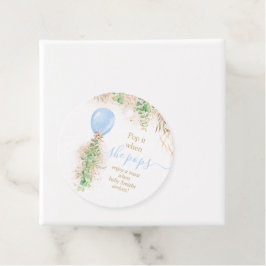 Etiquetas Para Recuerdos Blue Watercolor Balloon Baby Shower Pop It