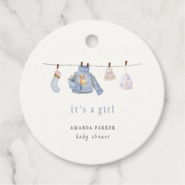 Etiquetas Para Recuerdos Blue Watercolor Chica Winter Clothes Baby Shower