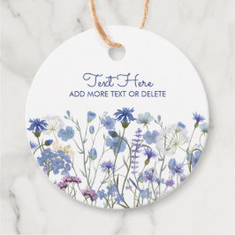 Etiquetas Para Recuerdos Blue Watercolor Wildflower Meadow