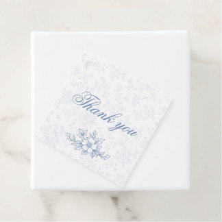 Etiquetas Para Recuerdos Blue & White Vintage Floral Wedding gift tag small