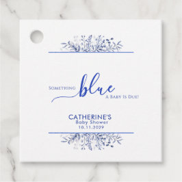 Etiquetas Para Recuerdos Blue Wildflower Frame Something Blue Baby Shower 