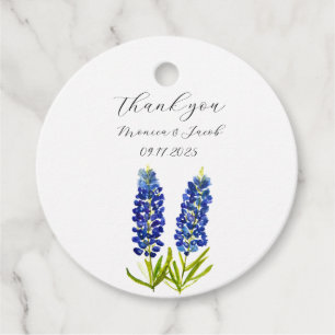 Etiquetas Para Recuerdos Bluebonnets Texas Watercolor Blue Floral Boda