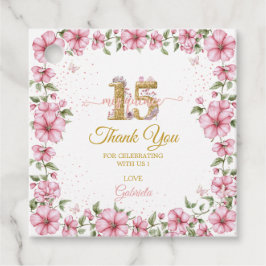 Etiquetas Para Recuerdos Blush Pink Golden Mis Quince Quinceañera 