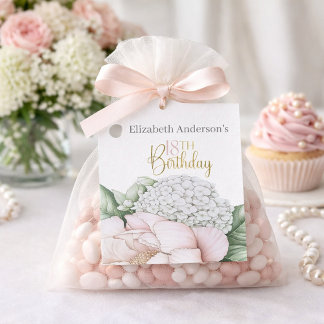 Etiquetas Para Recuerdos Blush Pink Peony Floral 18th Birthday 