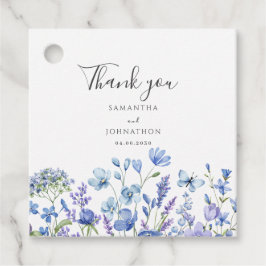 Etiquetas Para Recuerdos Boda acuarela floral de flor silvestre azul
