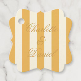 Etiquetas Para Recuerdos Boda Amarillo Mostaza Personalizado a Rayas