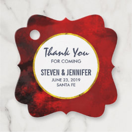 Etiquetas Para Recuerdos Boda artístico moderno negro y rojo