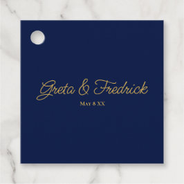 Etiquetas Para Recuerdos Boda atemporal de azul marino y dorado