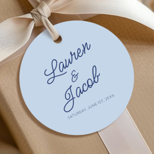 Etiquetas Para Recuerdos Boda Azul Minimalista Moderna