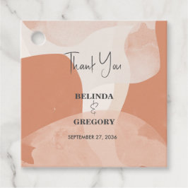 Etiquetas Para Recuerdos Boda bohemio moderno de abstracto de terracota