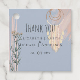 Etiquetas Para Recuerdos BODA BOHO Dusty Blue Peach Dream Catcher