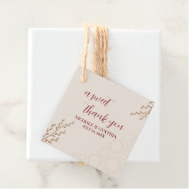 Etiquetas Para Recuerdos Boda Boho Moderno de Terracota Naranja Quemada