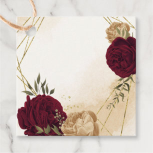 Etiquetas Para Recuerdos Boda botánico de oro de color beige verde marrón