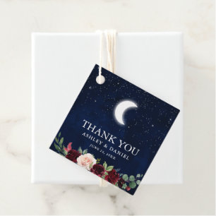 Etiquetas Para Recuerdos Boda celeste cielo azul estrellas de la luna flora