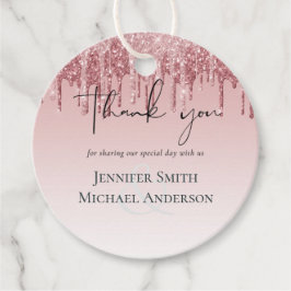 Etiquetas Para Recuerdos BODA con Purpurina Rosa en Oro Rosa más BARATO