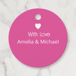 Etiquetas Para Recuerdos Boda Corazón de Amor Rosa Frambuesa