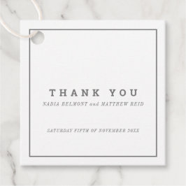 Etiquetas Para Recuerdos Boda cuadrado blanco gris mínimo gracias