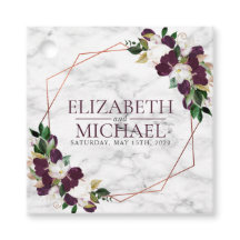 Boda cuadrado de mármol geométrico de cobre