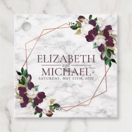 Etiquetas Para Recuerdos Boda cuadrado de mármol geométrico de cobre