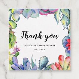 Etiquetas Para Recuerdos Boda de acuarela cacti y suculentas