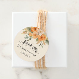 Etiquetas Para Recuerdos Boda de acuarela floral rustica gracias