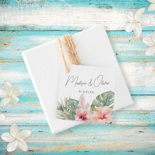 Etiquetas Para Recuerdos Boda de acuarela Tropical Botánico +