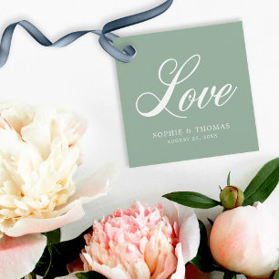 Etiquetas Para Recuerdos Boda de amor cursivo elegante de color personaliza