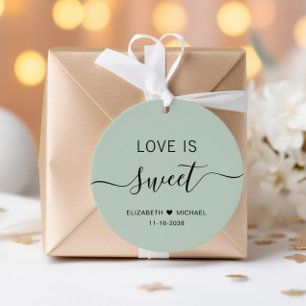 Etiquetas Para Recuerdos Boda de Amor Dulce Verde Salvia