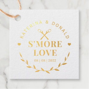 Etiquetas Para Recuerdos Boda de amor Gold S'more