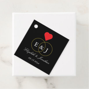 Etiquetas Para Recuerdos Boda de anillos entrelazados
