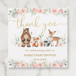 Etiquetas Para Recuerdos Boda de animales de Woodland Rubor Floral Baby Sho