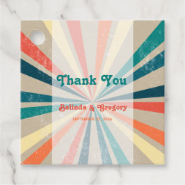 Etiquetas Para Recuerdos Boda de arcoiris retro colorido