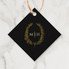 Etiquetas Para Recuerdos Boda de arte de la corona oval de la hoja blanca d