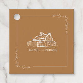 Etiquetas Para Recuerdos Boda de Caída de la Granja Rustica Barn Goldenrod