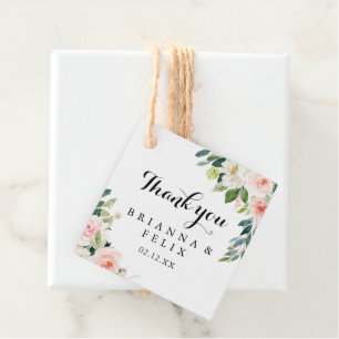 Etiquetas Para Recuerdos Boda de caligrafía de follaje verde floral simple