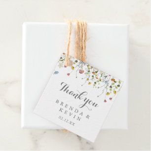 Etiquetas Para Recuerdos Boda de caligrafía de las flores silvestres de col