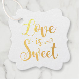 Etiquetas Para Recuerdos Boda de Caligrafía en Oro Amor es Dulce