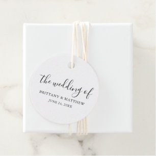 Etiquetas Para Recuerdos Boda de caligrafía simple Minimalista moderna