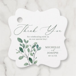 Etiquetas Para Recuerdos Boda de color de agua verde Eucalyptus Sage
